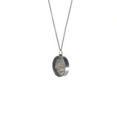 medium black silk and gold leaf pendant