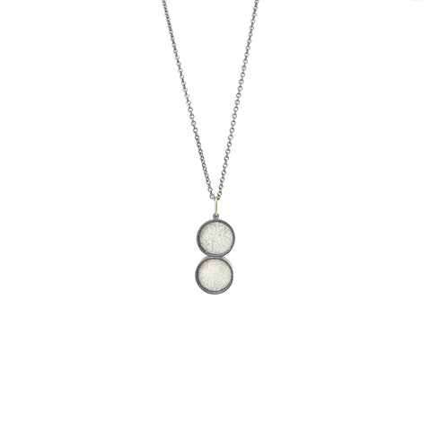double small white silk pendant