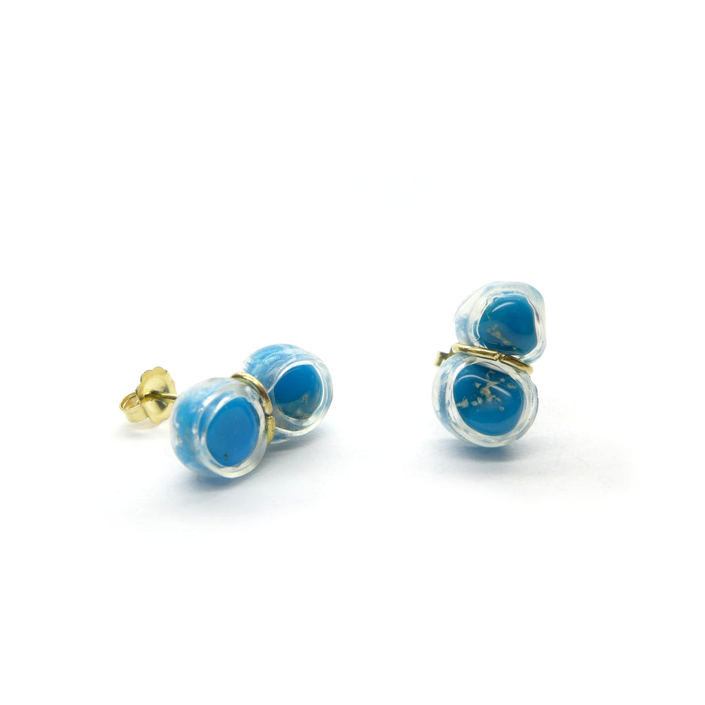 turquoise twin stud earrings